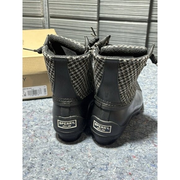 Sperry Syren Gulf Women 6.5‎ Black Suede/Leather Duck Boot Rainboots STS85110 - Picture 4 of 7